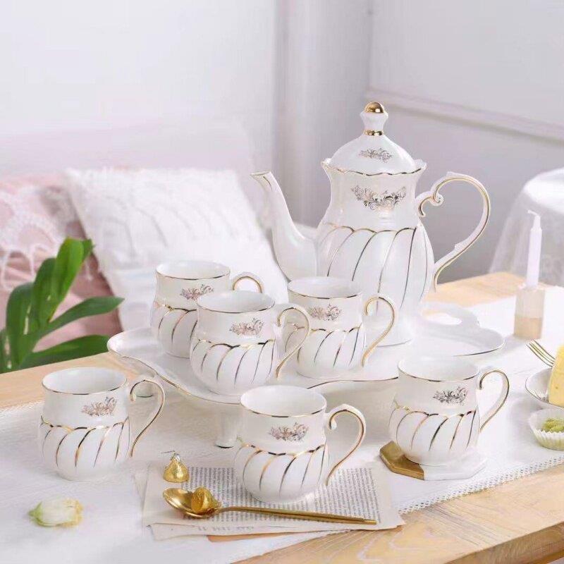 欧式轻奢陶瓷杯具套装水壶家用客厅茶具水具乔迁茶杯结婚水杯杯子