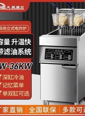 英迪尔升降油炸锅商用电炸炉双缸大容量电炸锅薯条炸串炸锅