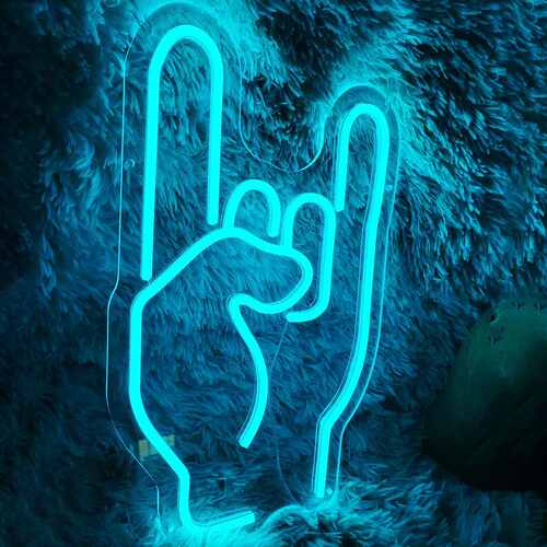led霓虹灯发光字创意造型DIY手势霓虹灯造型亚克力灯牌制作