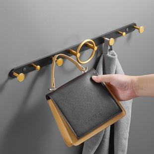 创意壁挂太空铝排钩免打孔挂衣帽钩卫生间墙上玄关粘钩门后挂衣架