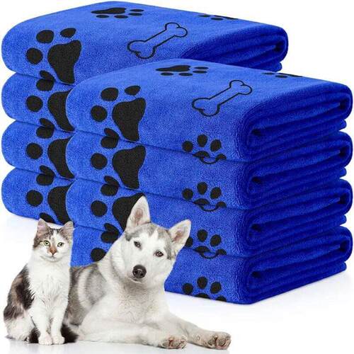 1pc Quick-Drying Microfiber Dog Towel Absorbent Pet Bath Pro