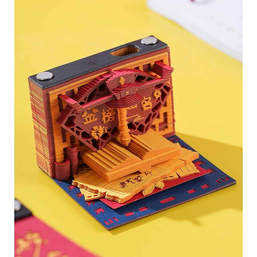 立体便签纸无粘性礼品手撕模型摆件纸砖纸雕便签本便利贴礼物