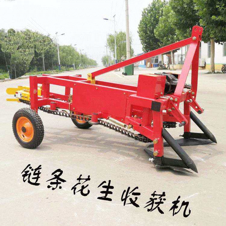 四轮车带链条式花生收获机链条式花生出土机起垄花生用刨花生机器