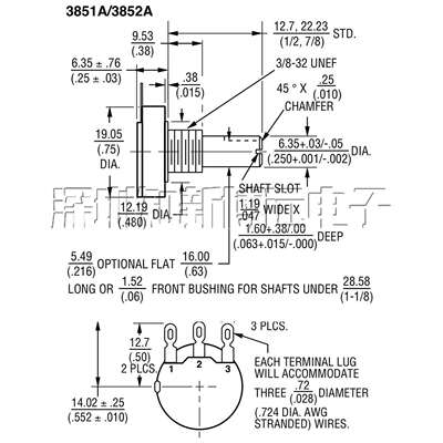 3852A-282-103AL进口伯恩斯BOURNS电位器102AL 202/502/104/503AL