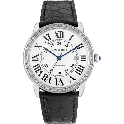 [9.8新]卡地亚伦敦系列精钢后镶钻自动机械手表男W6701010后镶钻