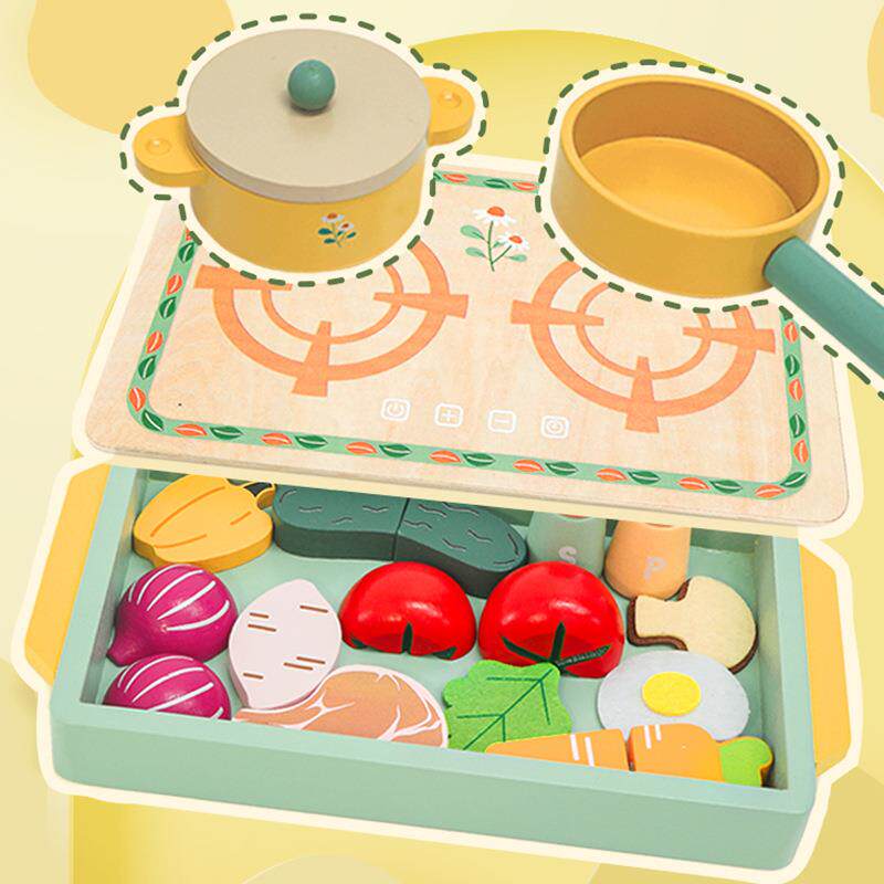 儿童雏菊平面过家家组合幼儿园仿真益智厨房煮饭锅具仿真厨房餐具