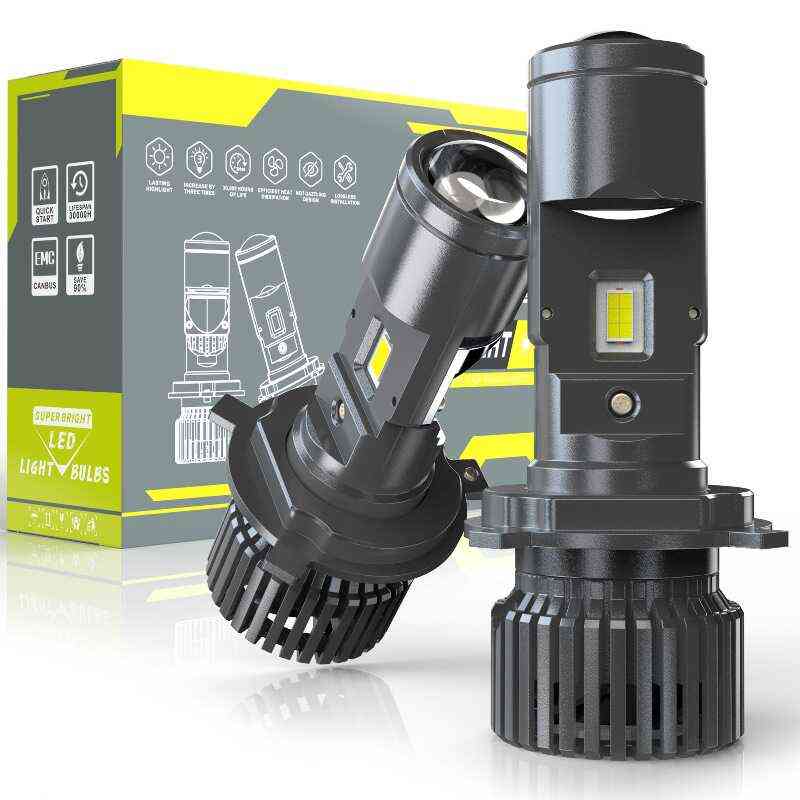 热销汽车led大灯GT4自带透镜H4专用远近一体12V24V摩托车激光超亮
