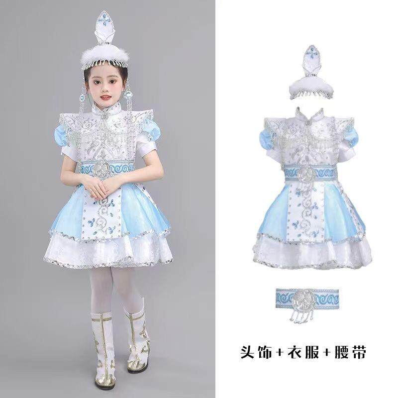 高档儿童服装儿童表演服装女独舞孩藏族服舞装蒙古族服装开节场藏