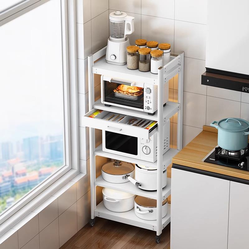 厨房微波炉置物架多落地架多功能太空放烤BIY箱子层电器收纳储铝