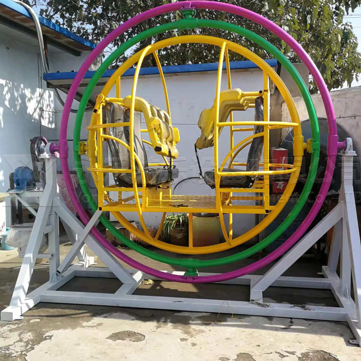 户外景区公园三维太空环游乐设备成人6座滚环游乐设备娱乐设施