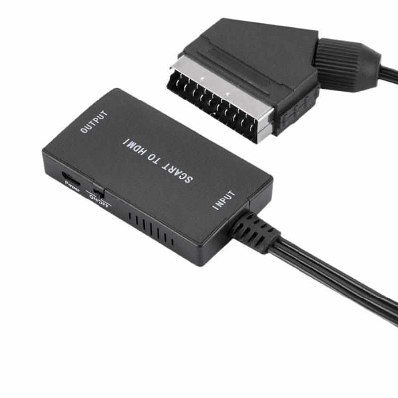 1080P高清SCART转HDMI转换器SCART to HDMI音视频线盒子转接头