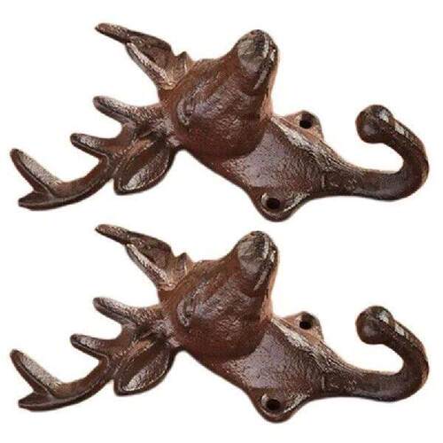 Charm Deer Antler Wall Hook in Cast Iron Multipurpose