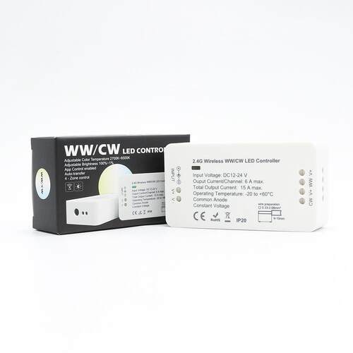 LED色温灯带控制器 WW/CW灯条连接器 2.4G无线智能调光X20