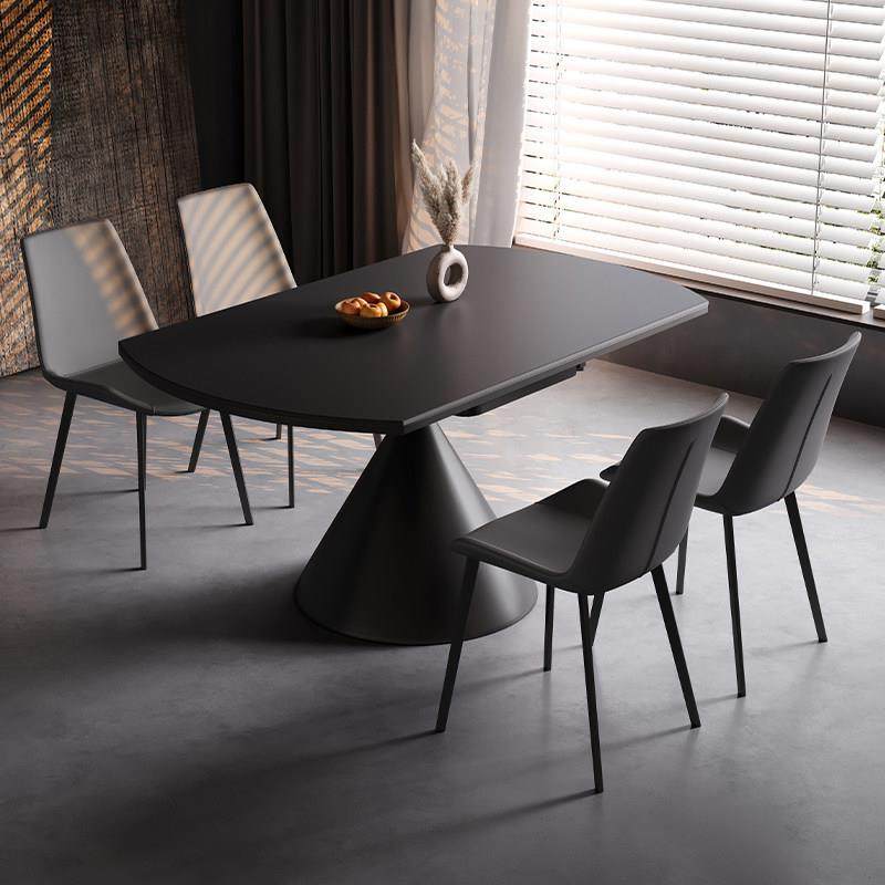 意式极简餐桌椅组合可伸缩旋转家用小户型方圆两用吃饭桌现代简约,住宅家具,岩板餐桌,淘宝优惠券,粉丝福利购,淘宝优惠卷