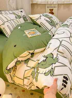 137纯棉舍卡6通三件套单人宿儿童被套四IVY件套长绒棉全棉3床笠