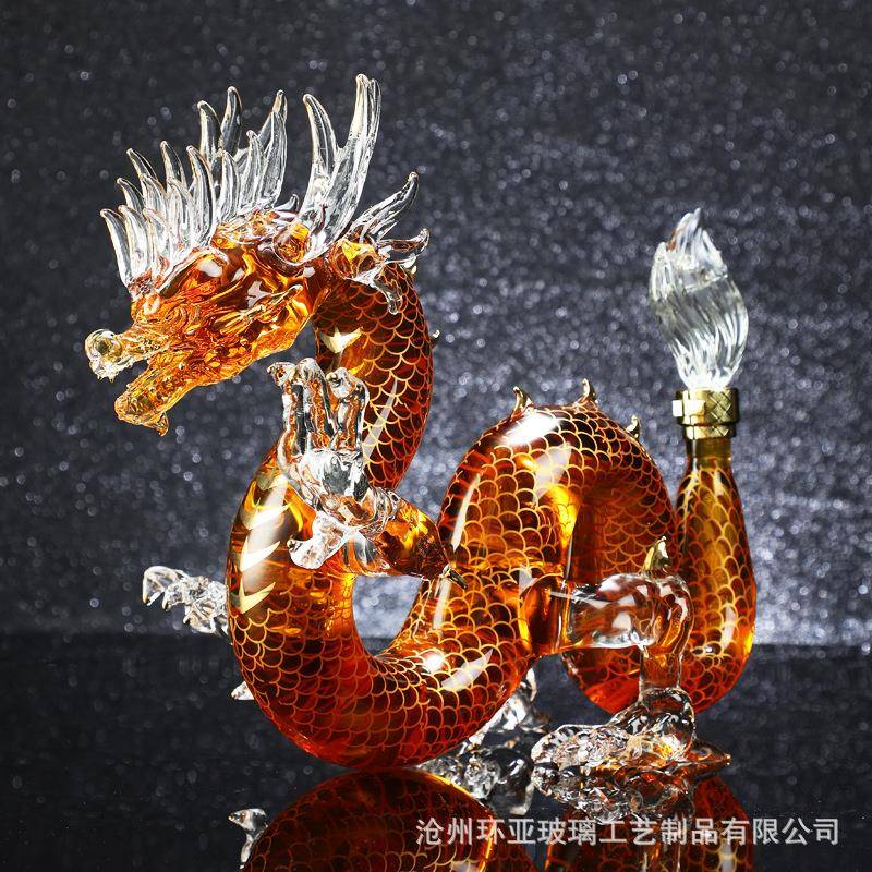 泡酒玻璃瓶十二生肖龙帝王酒瓶家用创意空瓶密封透明工艺玻璃泡酒