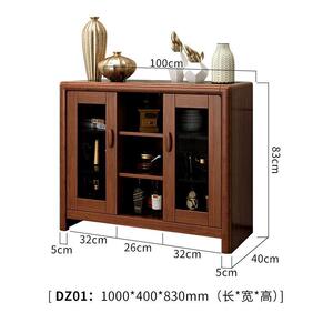 新中式SJA边餐柜现简约多功能碗家柜用置物柜实木杠靠墙茶代水柜
