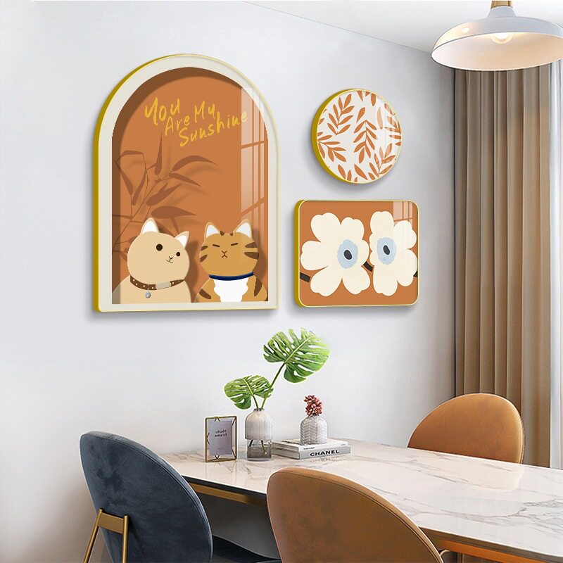 现货速发餐厅装饰画北欧小清新饭厅墙面壁画现代简约新款卧室三联