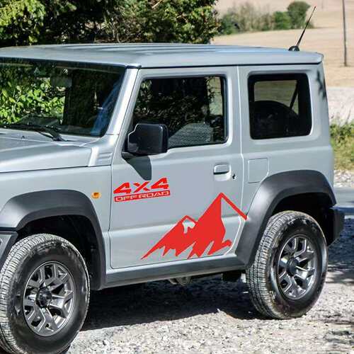 6件 山峰，雪山，4x4 OFF ROAD 汽车贴纸，越野汽车改装贴纸，适