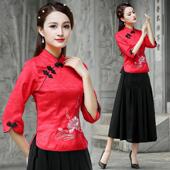 民族风女式 中式 上衣敬酒服外嫁女回娘家旗袍 汉服套装 春夏改良唐装