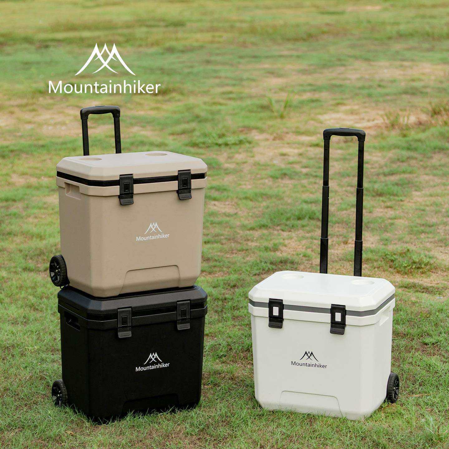 山之客滑轮保温箱冷藏箱家用车载户外小冰箱带拉杆轮子便携保温箱