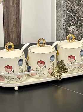 法式URU轻调料盒家用厨房高端味精奢盐罐新款佐料调味用品收纳盒