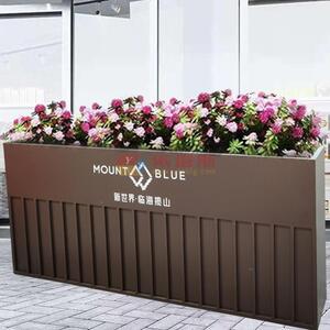 龙岗区依塔斯临海揽山冷轧钢板喷塑花箱落地式金属花盆园艺花槽
