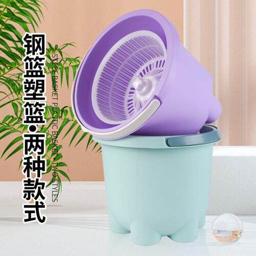 加厚旋转拖把桶单桶拖把懒人拖把干湿两用免手洗拖把好神拖一拖净