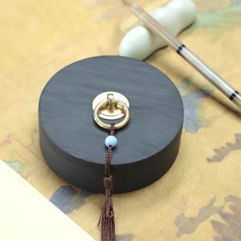 高档盖原石带极砚台磨墨歙砚启明书法专用五合太用砚 文房品