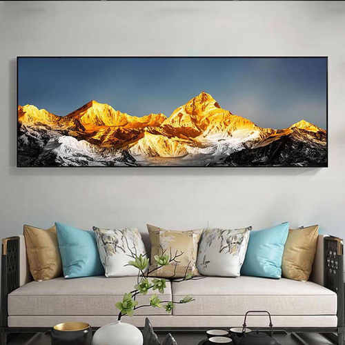 新中式现代横版客厅装饰画简约沙发背景挂墙背有靠山挂画办公室壁