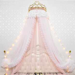 帘5zw帷幔蚊帐儿童吊顶床纱帘欧式幔装饰幔公主纱珠帘床头幔房床