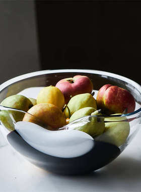 黑白色玻璃花瓶ins风轻奢高级感透明插花水养创意水培客厅餐桌摆