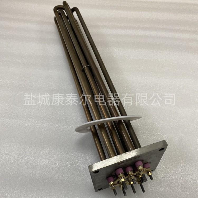 带测温孔方型法兰电热管 水式模温机加热管 方型法兰开水器发热管