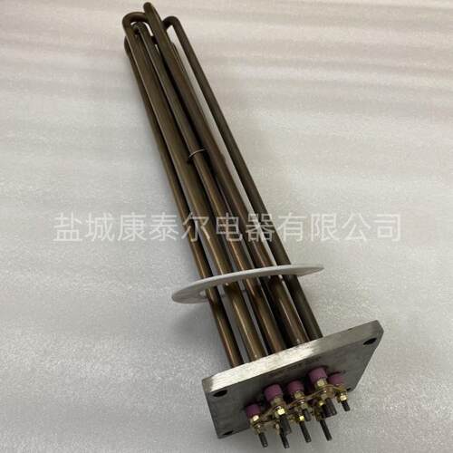 带测温孔方型法兰电热管 水式模温机加热管 方型法兰开水器发热管