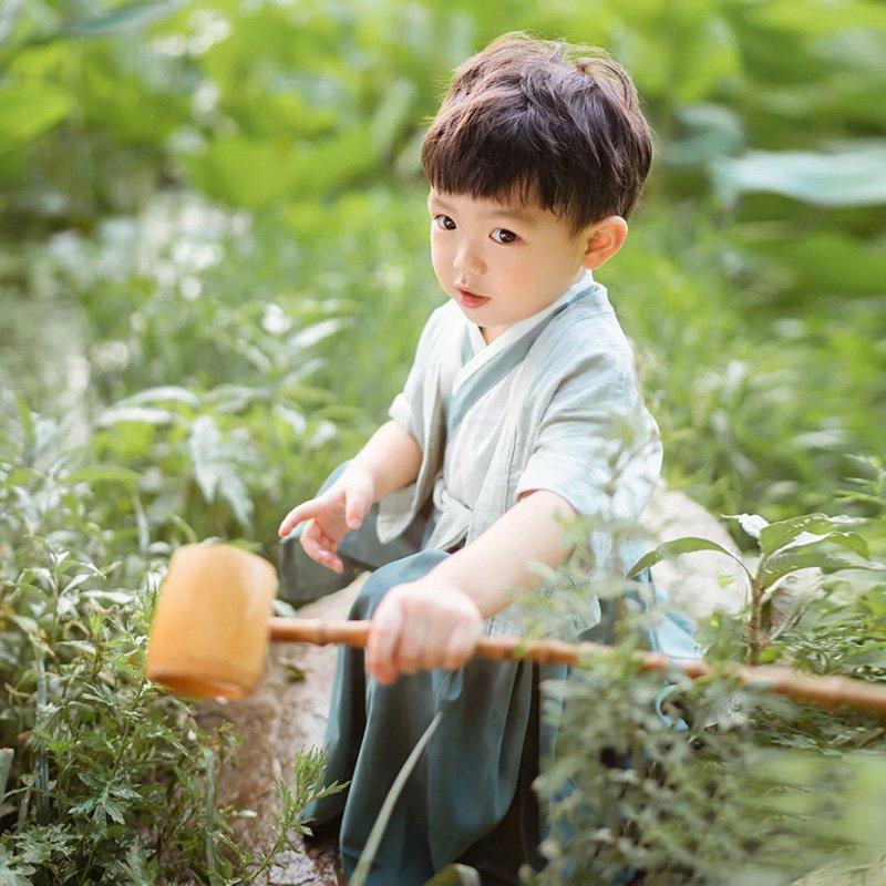 汉服男童幼儿园六一节国风演出服男孩古装开笔礼三字经儿童国学服