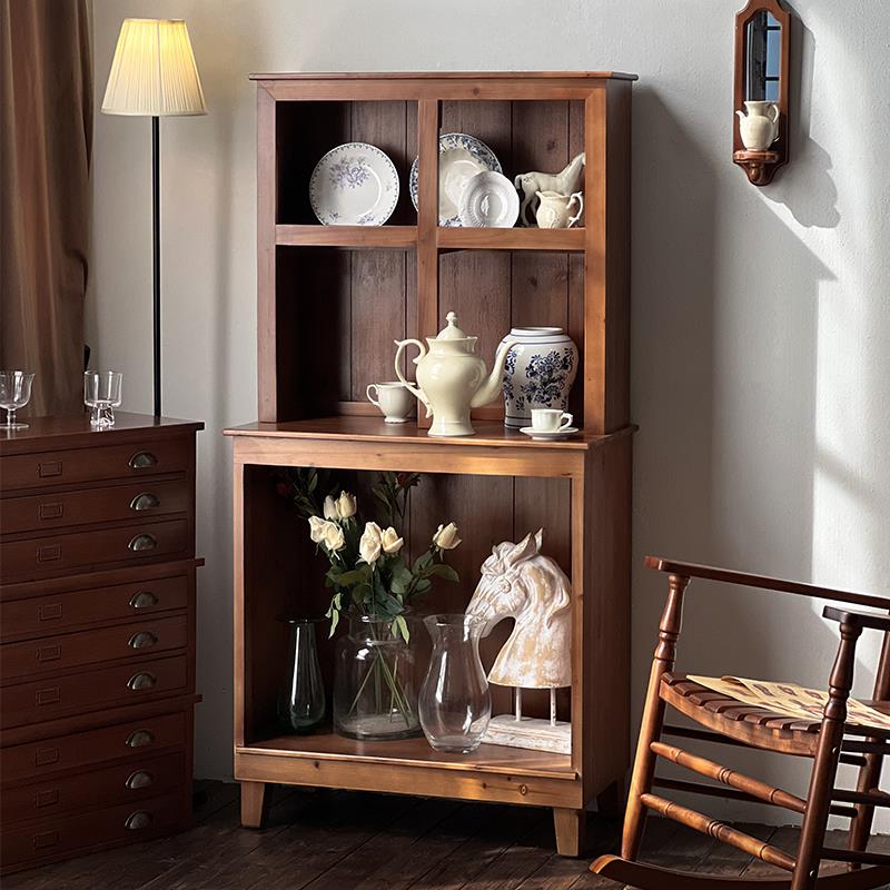 3Y闻森家居日餐边柜水靠墙式一体实木展示柜OPW中复古边柜古茶柜