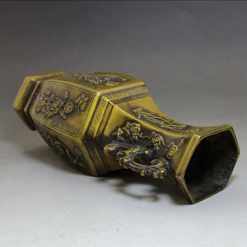 厂家现货复古做旧铜器古玩工艺品做旧摆饰黄铜孔雀铜制花瓶摆件,特色手工艺,其他特色工艺品,淘宝优惠券,粉丝福利购,淘宝优惠卷