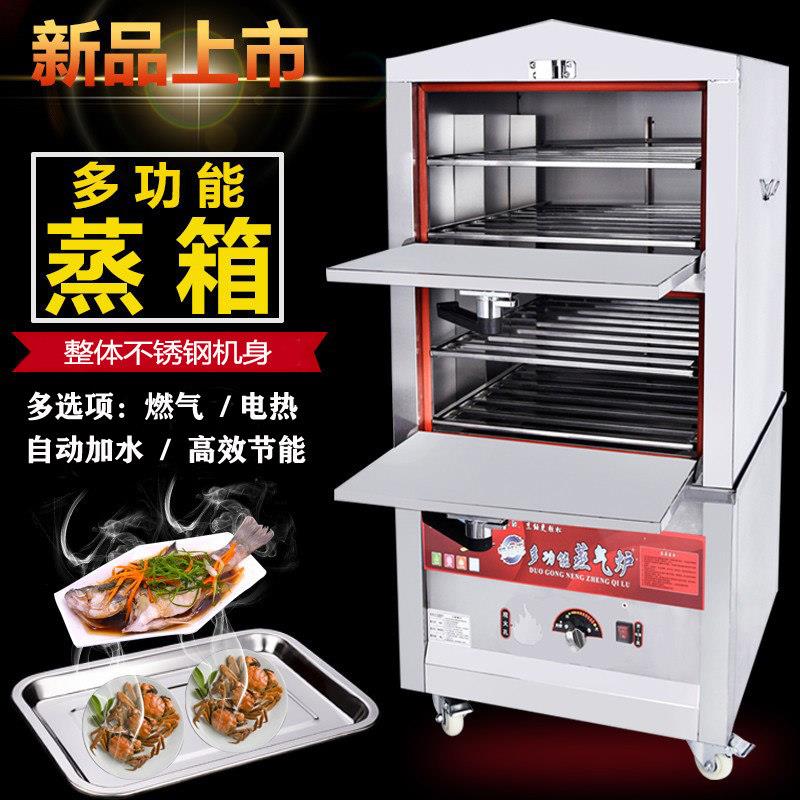 广东制造商用电蒸箱 海鲜蒸柜煤气蒸饭柜 饭店厨房用双门蒸炉设备