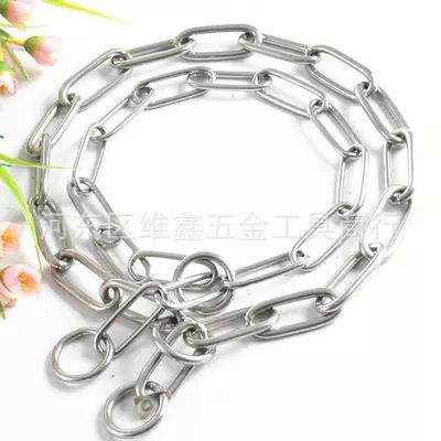 宠物用品304不锈钢脖颈链条P链德牧狗脖套项圈大号不锈钢狗链子