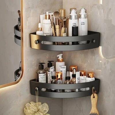 2PCS Bathroom Shelves Kitchen Storage Organizer Plastic Sham