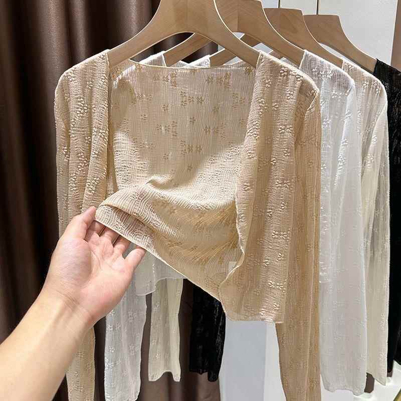 蕾丝防晒开衫上衣女夏季