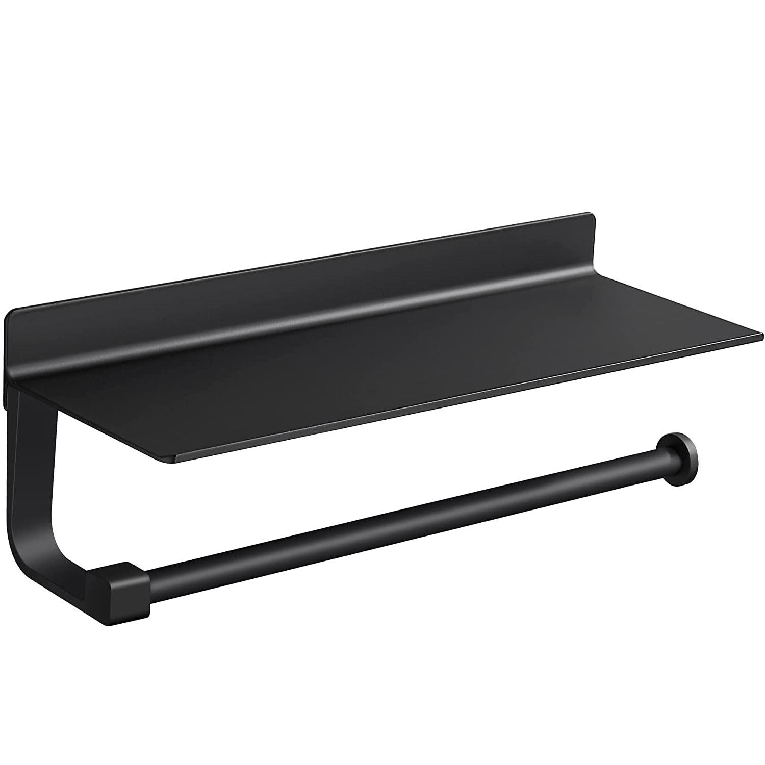 免打孔纸巾架厨房卷纸架壁挂式厕所纸巾盒太空铝磨砂卫生间厕纸盒