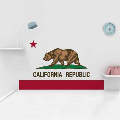 加州旗帜墙贴办公室玻璃贴纸装饰个性创意车贴咖啡店门贴橱窗贴