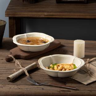 陶瓷餐具手工手捏粗陶梨FTV餐盘品甜创意早餐盘花家盘用菜盘 日式