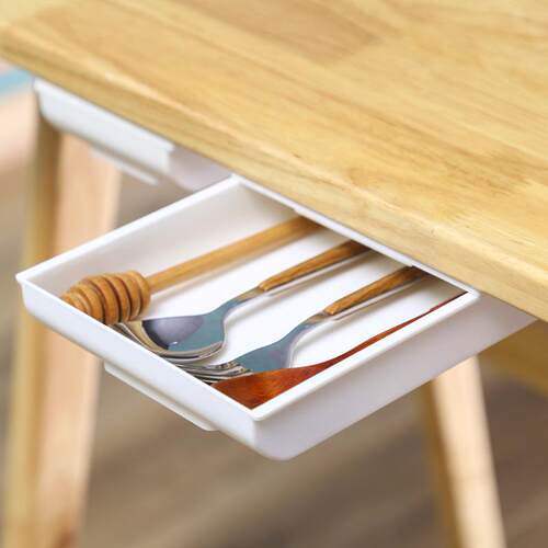 Under-Desk Pull-Out Drawer Invisible Storage Box Large Capac