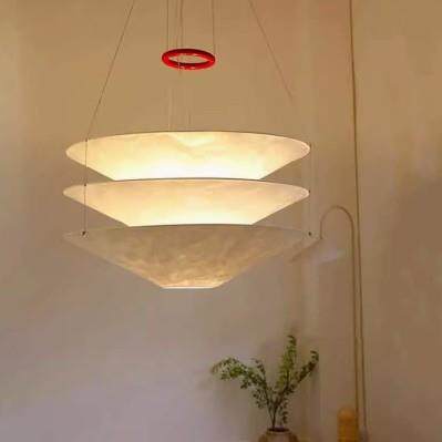 日本进口北欧中古法式侘寂风吊灯卧室客厅餐厅吧台悬浮杜邦纸设计