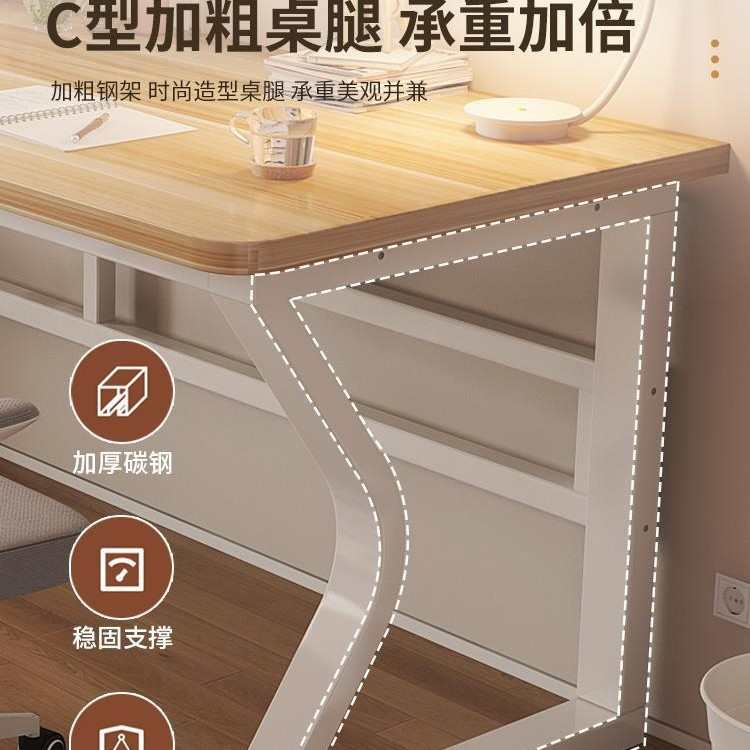 双人电脑桌台式书桌学生家用学习桌小户型卧室简约现代白色办公桌