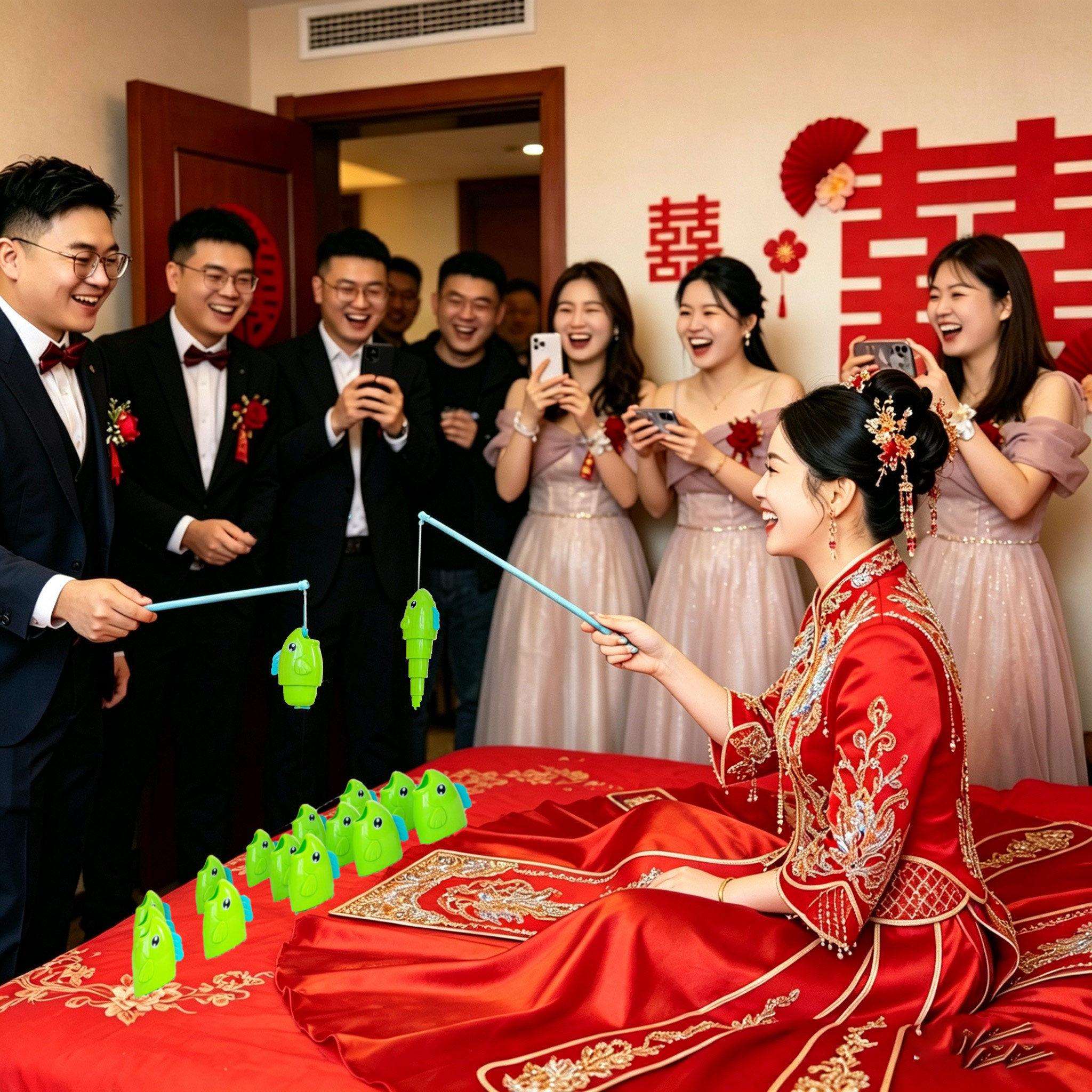 结婚接亲游戏钓鱼大师堵门道具拦门小游戏整蛊伴郎团有趣闯关创意