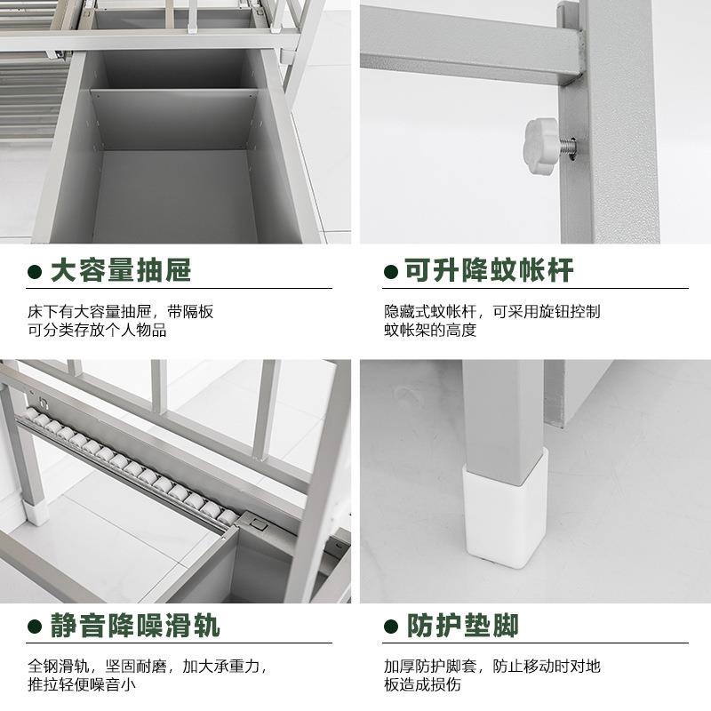 制下式双层加床厚宿舍上下层铺学XL-YJC-3校公寓床单层床宿舍床制