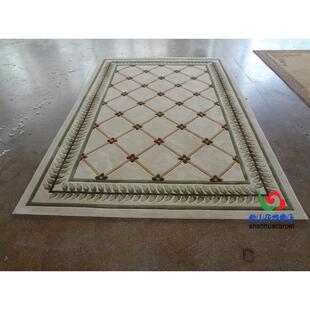 现代简约绿色田园长方形花朵格子客厅茶几沙发地毯儿童房卧室客房